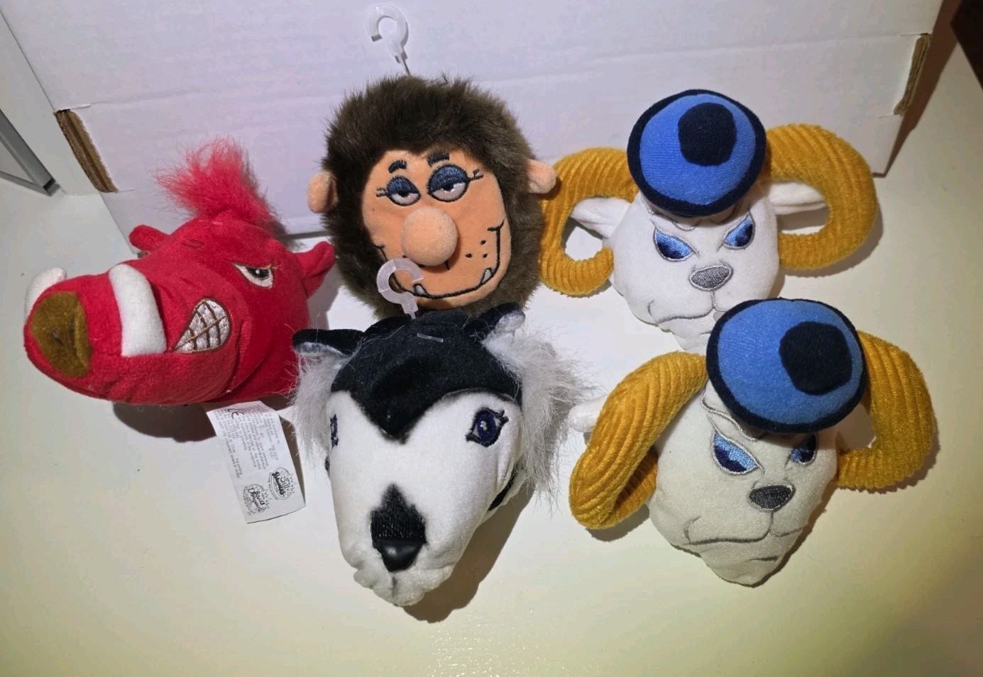 5 Silly Slammers Collegiate Mascot Plush #87, #71, #89, #49, All Work Tested