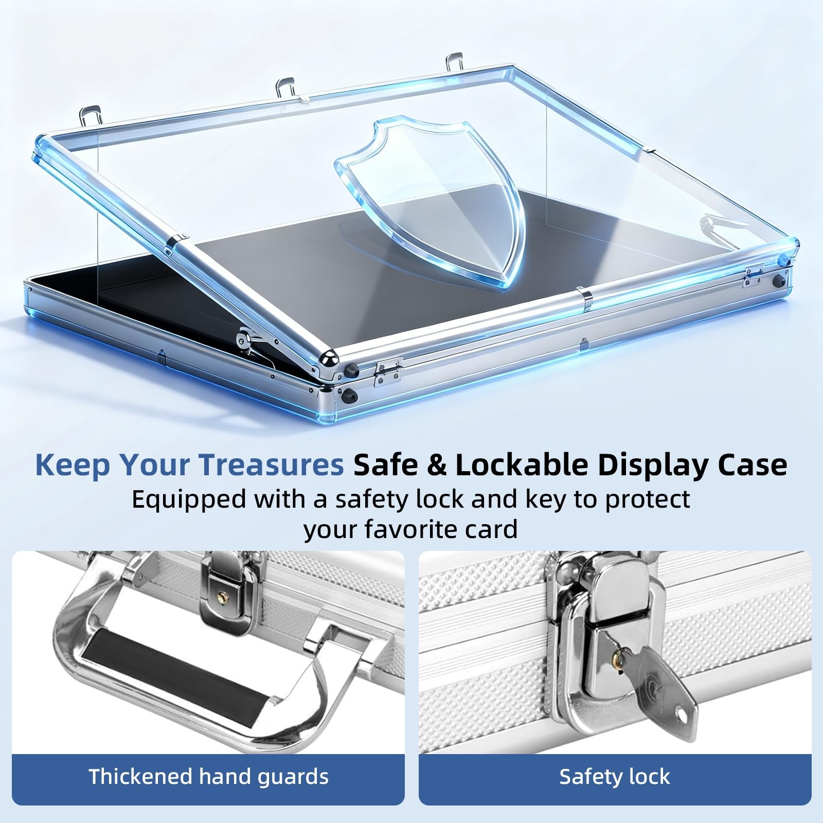 Large Portable Card Show Display Case 34″x22″ Aluminum Lockable Acrylic Side