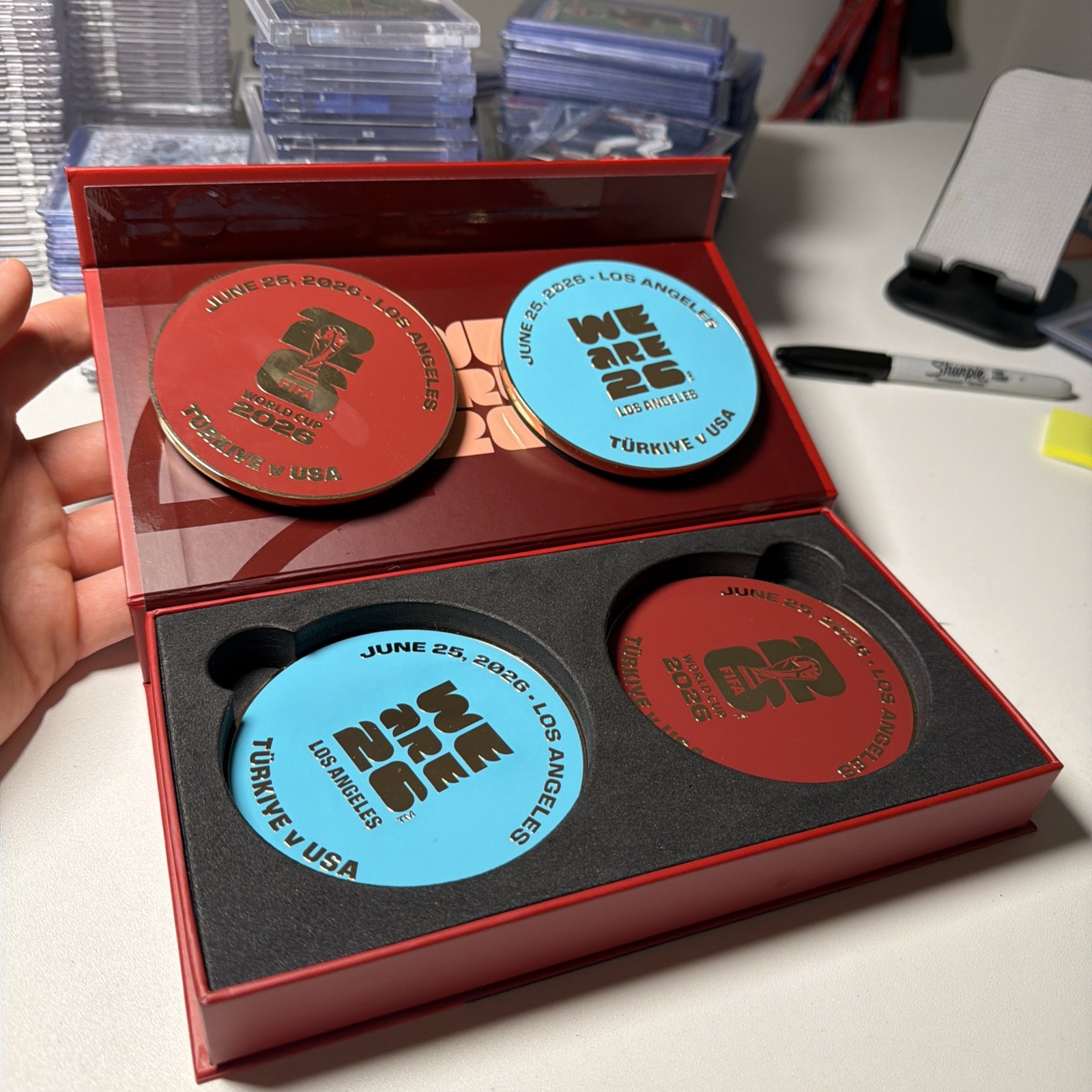 2026 FIFA World Cup Hospitality Coaster Set Los Angeles USA Türkiye Turkey 6/25