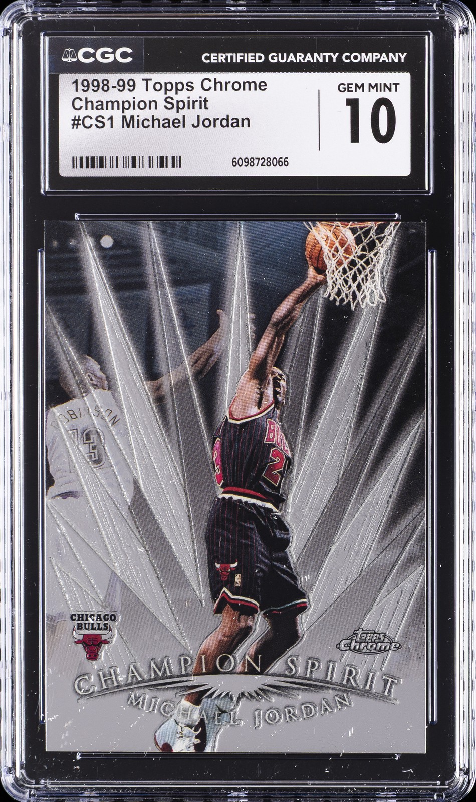 1998 TOPPS CHROME CHAMPION SPIRIT #CS1 MICHAEL JORDAN CGC 10 GEM MINT