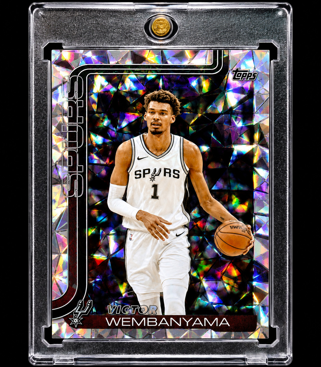 VICTOR WEMBANYAMA DIAMOND REFRACTOR RARE Holographic Card Topps Spurs