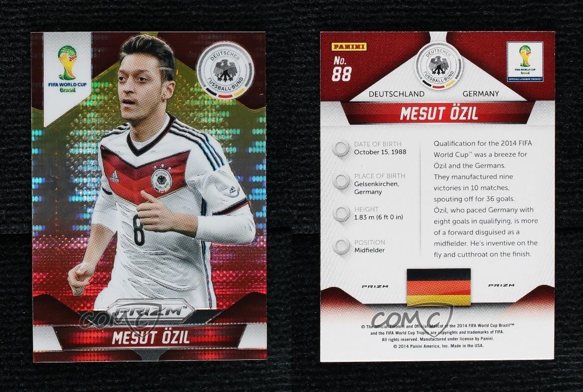 2014 Panini Prizm World Cup Yellow & Red Pulsar Prizm Mesut Ozil #88 0m1