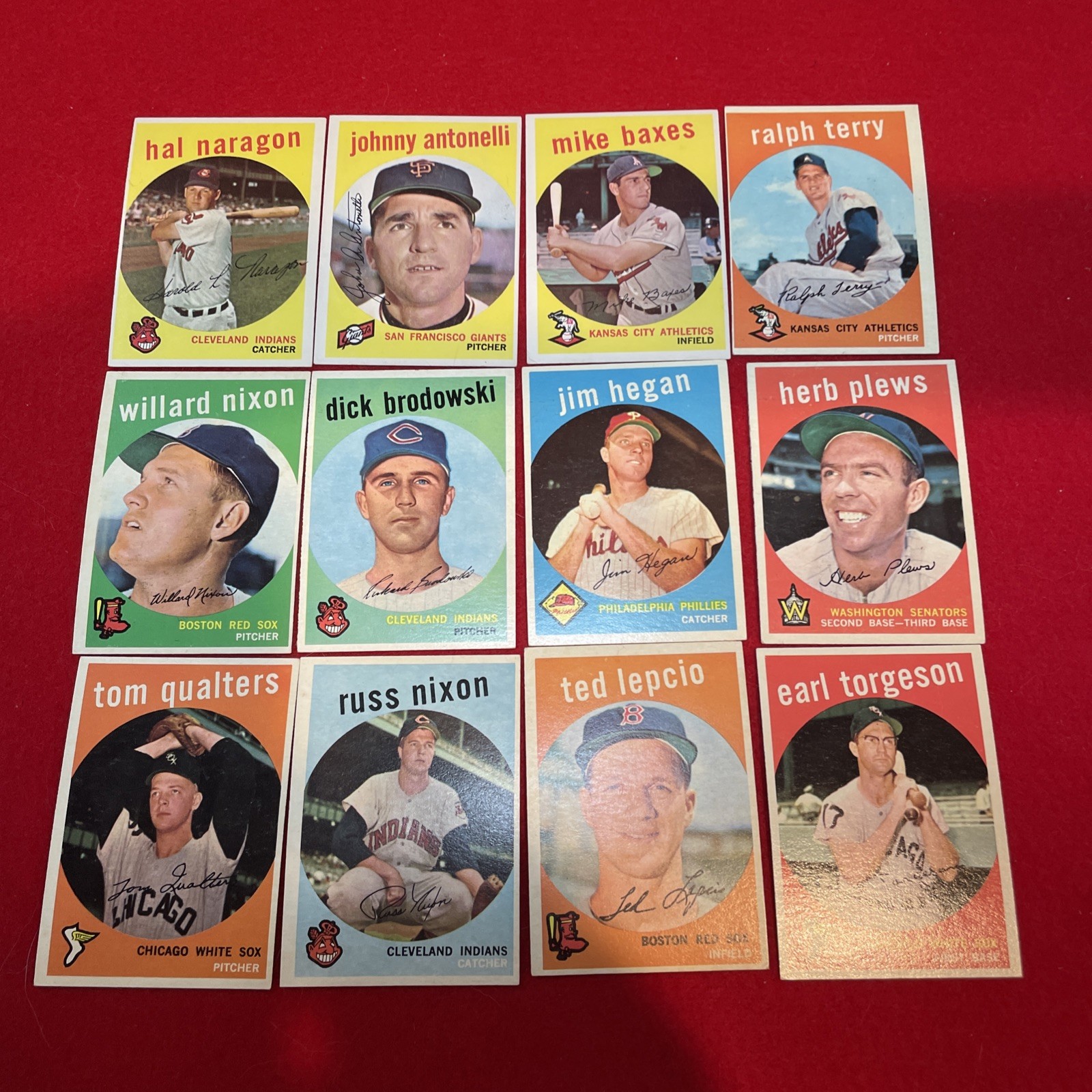 1959 Topps Baseball Lot Of 12 Vintage, Most ex+/nrmt beauty’s