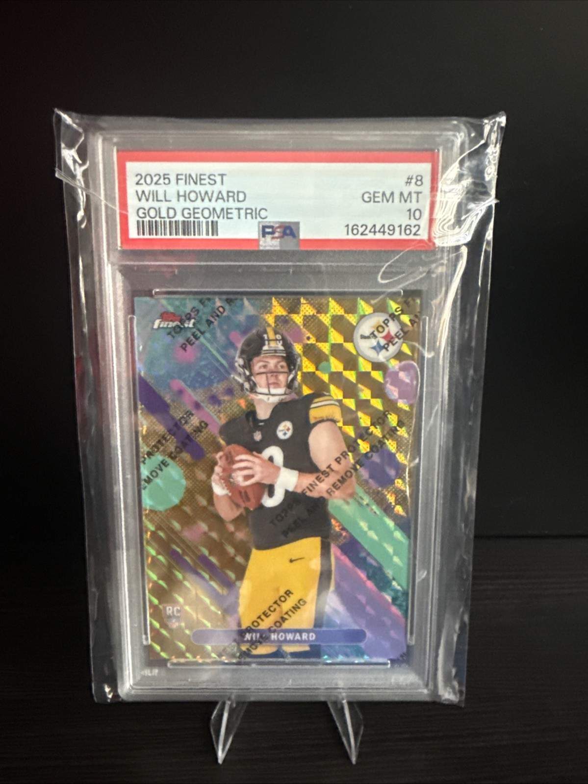 2025 Topps Finest – Will Howard Gold Geometric w/ Protective Film /50 PSA 10