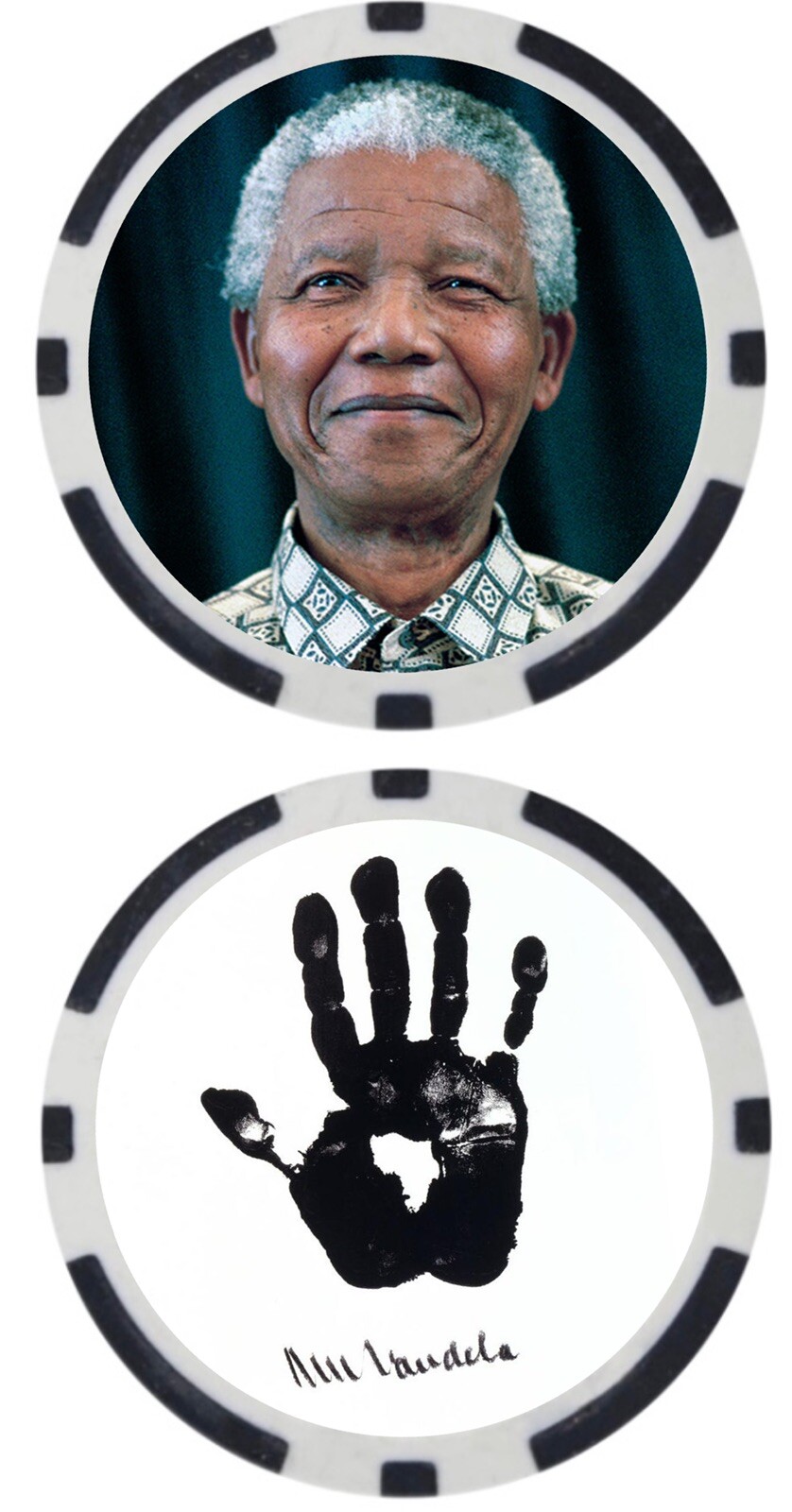 NELSON MANDELA -SOUTH AFRICAN POLITICAL LEADER – POKER CHIP – BALL MARKER