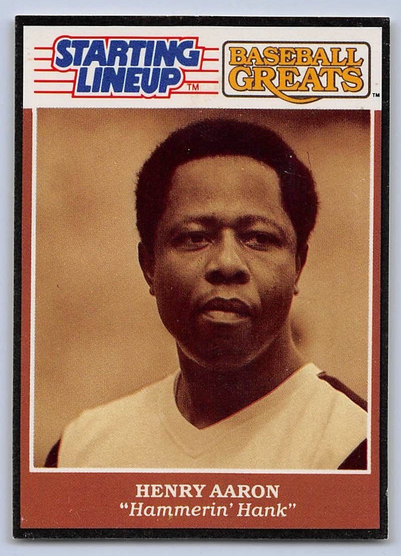1989 HENRY AARON – Starting Lineup Card – “Baseball Greats” – ATLANTA BRAVES