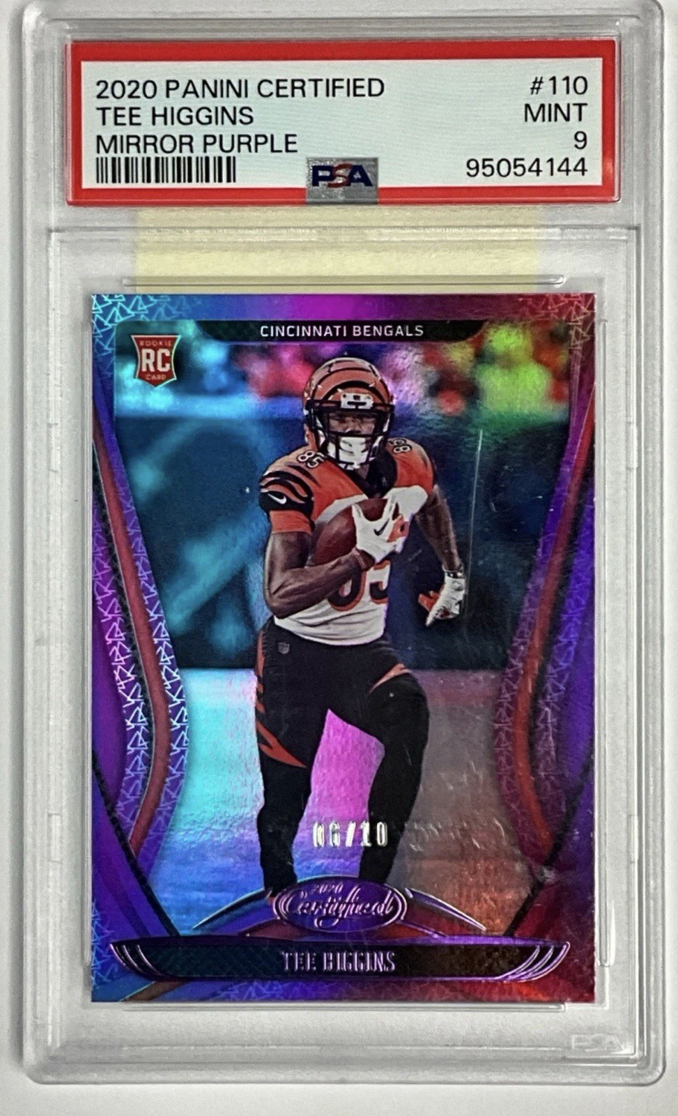 2020 Panini Certified – Rookies Tee Higgins #110 Mirror Purple /10 (RC) SSP