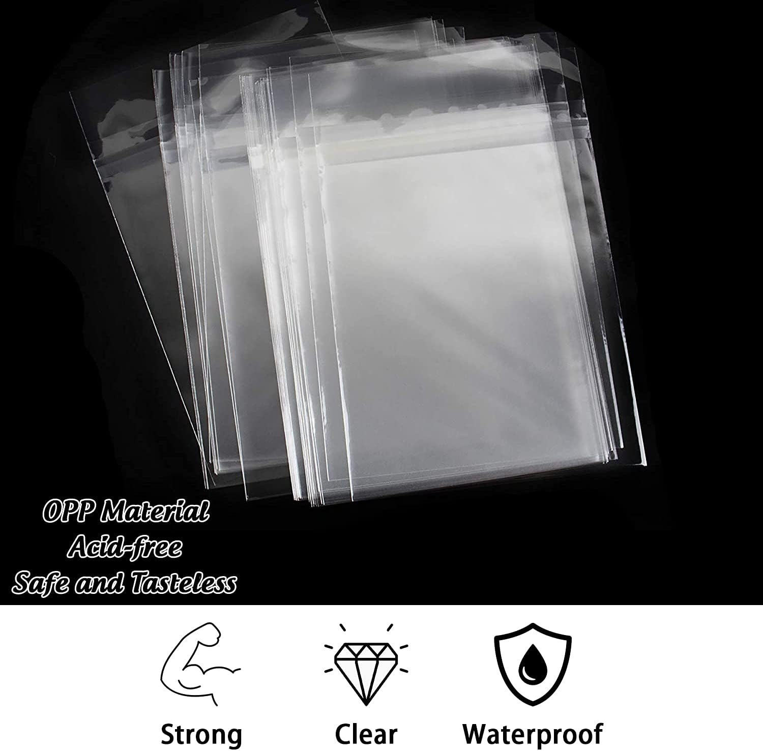 11″ X 14″ (100 Pack) Clear Plastic Sleeves – Acid Free 1.6Mil Crystal Resealable