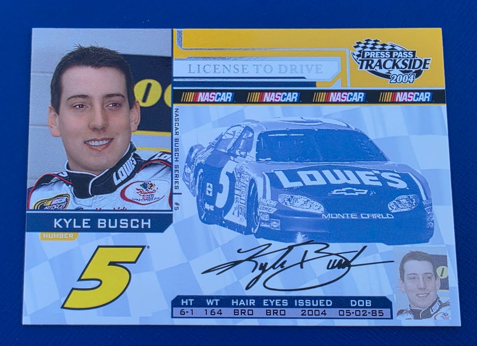 2004 Press Pass Trackside Kyle Busch License to Drive