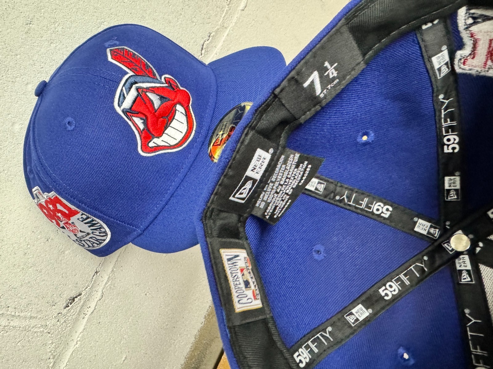 Cleveland Indians Wahoo ROYAL BLUE New Era Fitted Club 59Fifty Hat Custom NEW