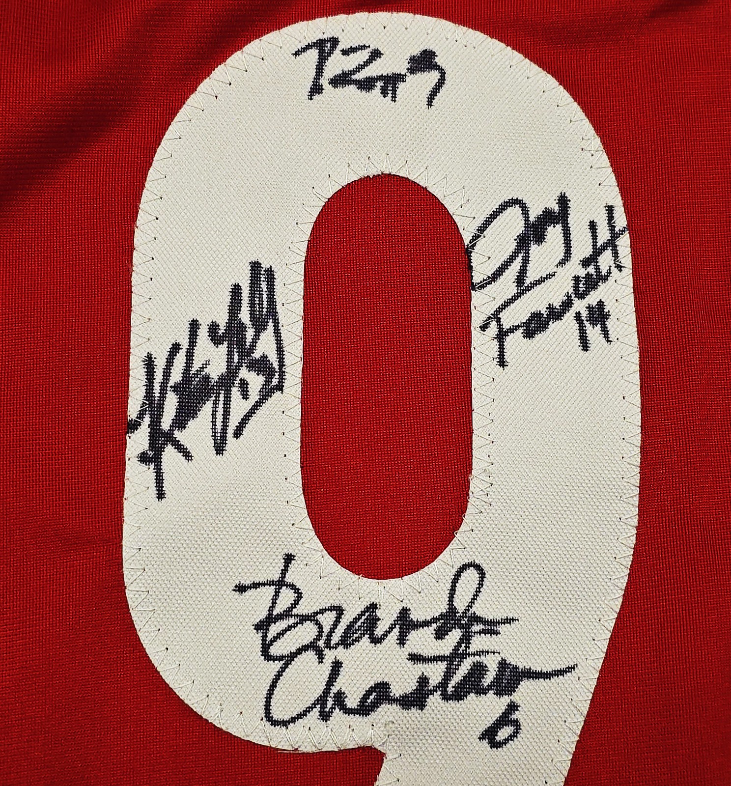 1999 Team USA Women’s Soccer World Cup Champions Auto Red Jersey 8 Sigs Mia Hamm