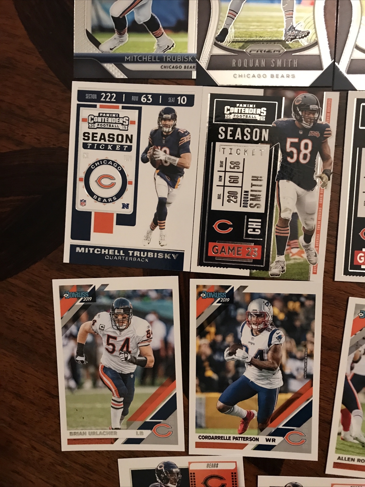 Chicago Bears Cards Mack, Montgomery, Urhlacher, Robinson, Option #1