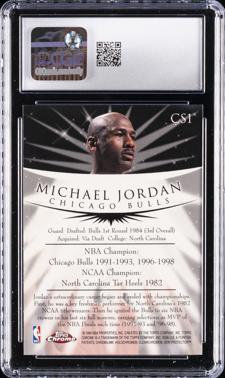 1998 TOPPS CHROME CHAMPION SPIRIT #CS1 MICHAEL JORDAN CGC 10 GEM MINT