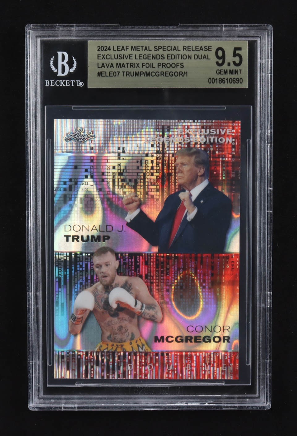 Conor McGregor & Donald J. Trump 2024 Leaf Dual Lava Matrix #ELE07 (1/1) BGS 9.5
