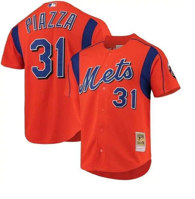 MLB Mitchell & Ness New York Mets #31 Baseball Jersey New Mens Big & Tall $120