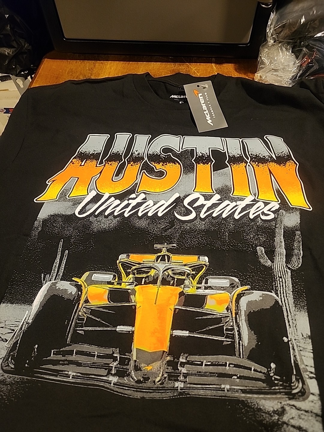 McLaren F1 Men’s Black Formula 1 Racing Team Austin TX Shirt Sz Med Brand New $
