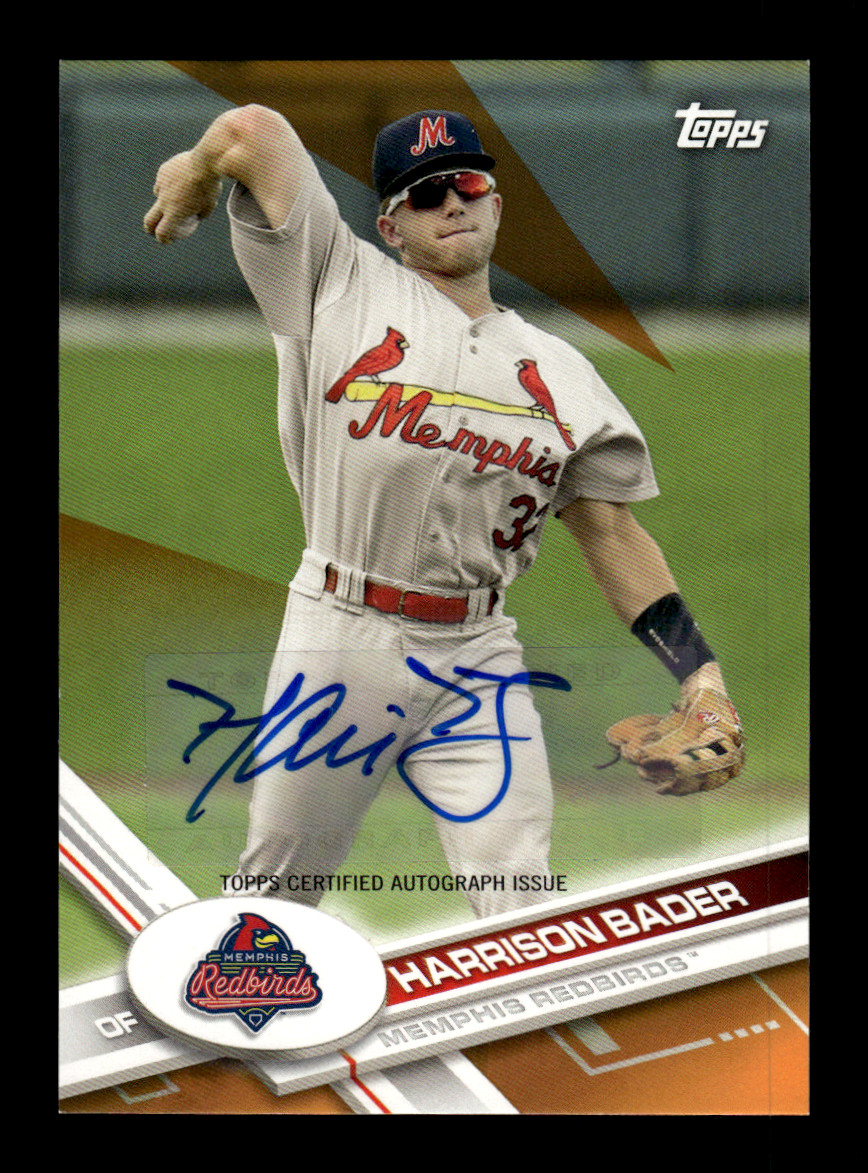 2017 Topps Pro Debut Harrison Bader #163 Autograph Orange /25