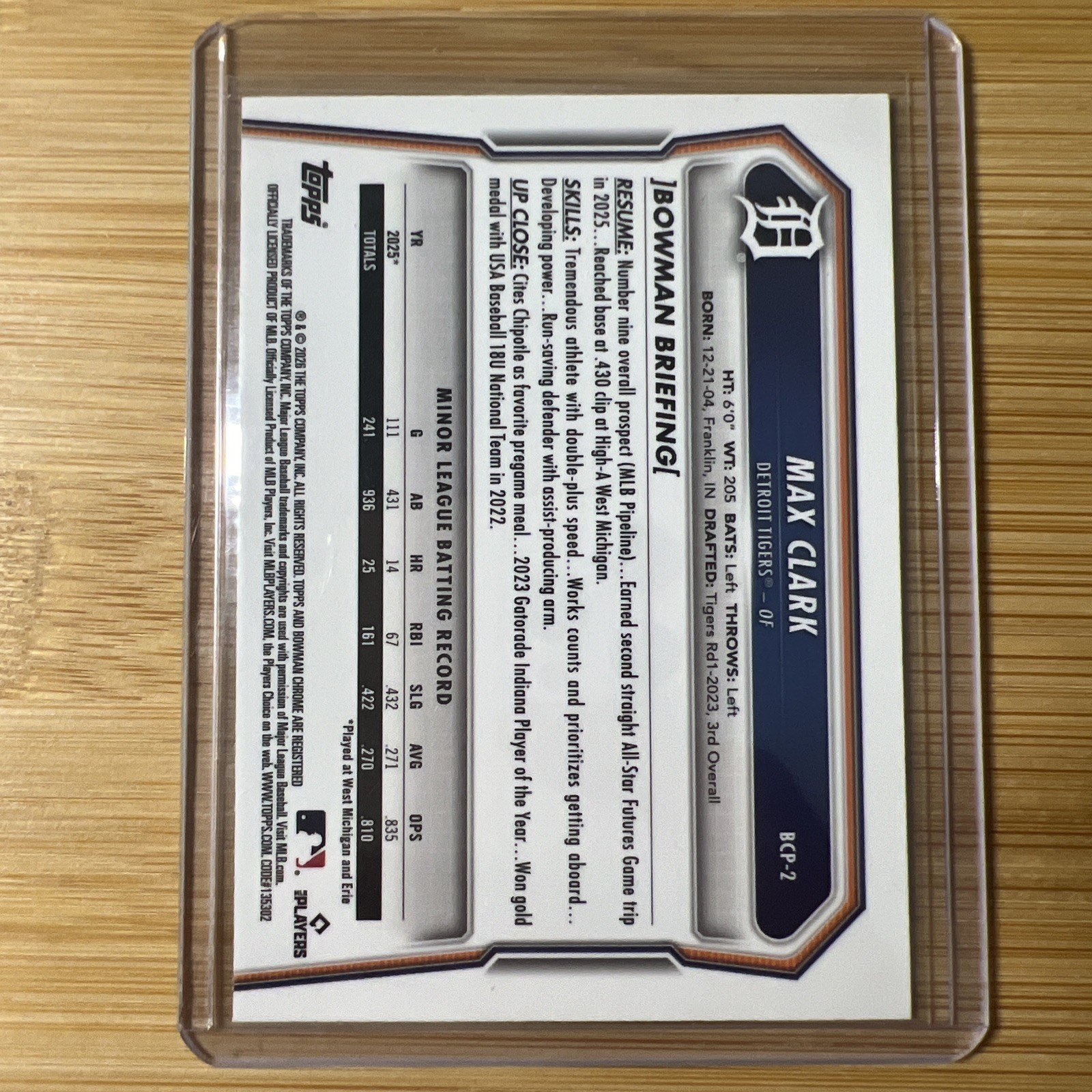 2026 Bowman Chrome Max Clark Blue Lava Refractor /99 #BCP-2