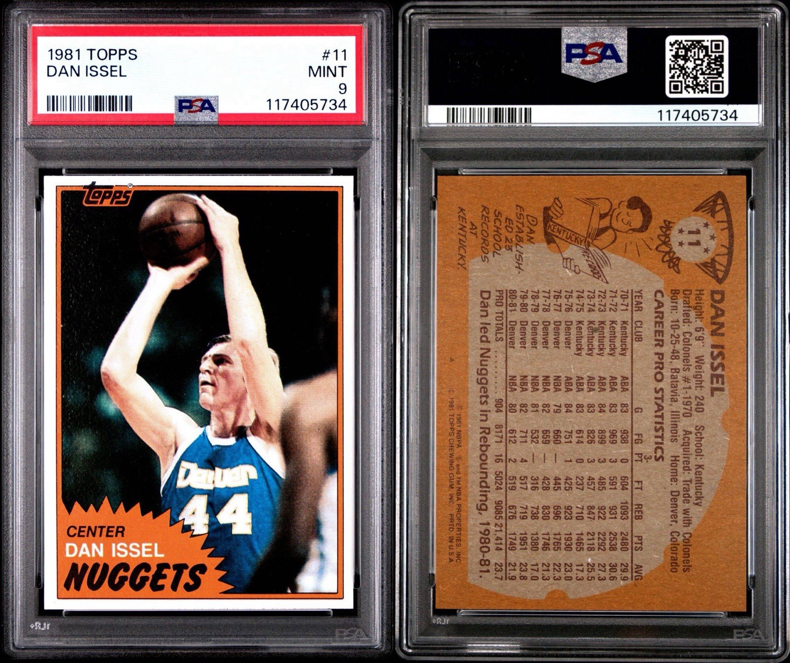 1981 Topps #11 Dan Issel PSA 9 Mint Denver Nuggets