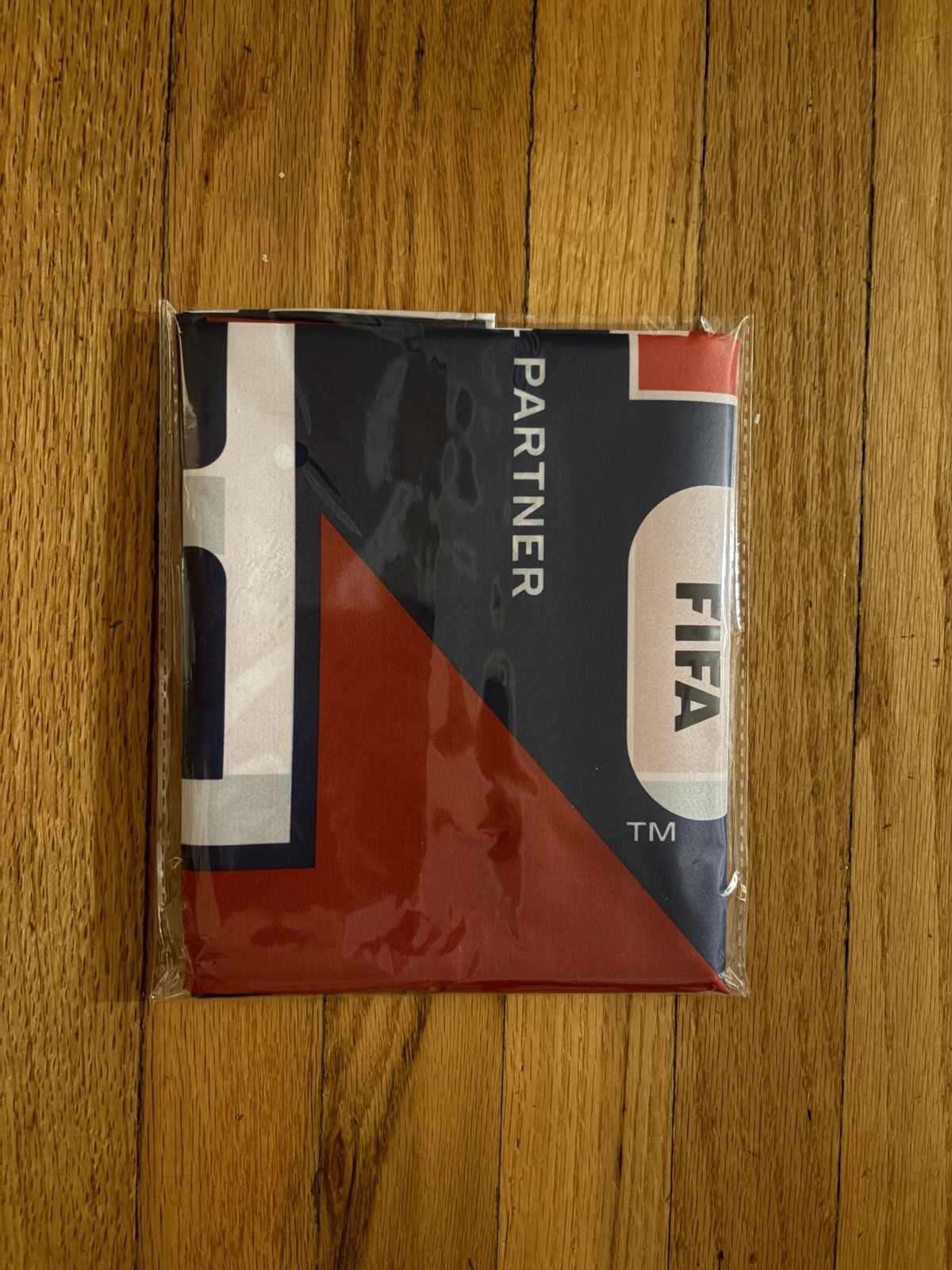 FIFA Partner Soccer Souvenir Flag/Banner Folded – Red Blue White Colors