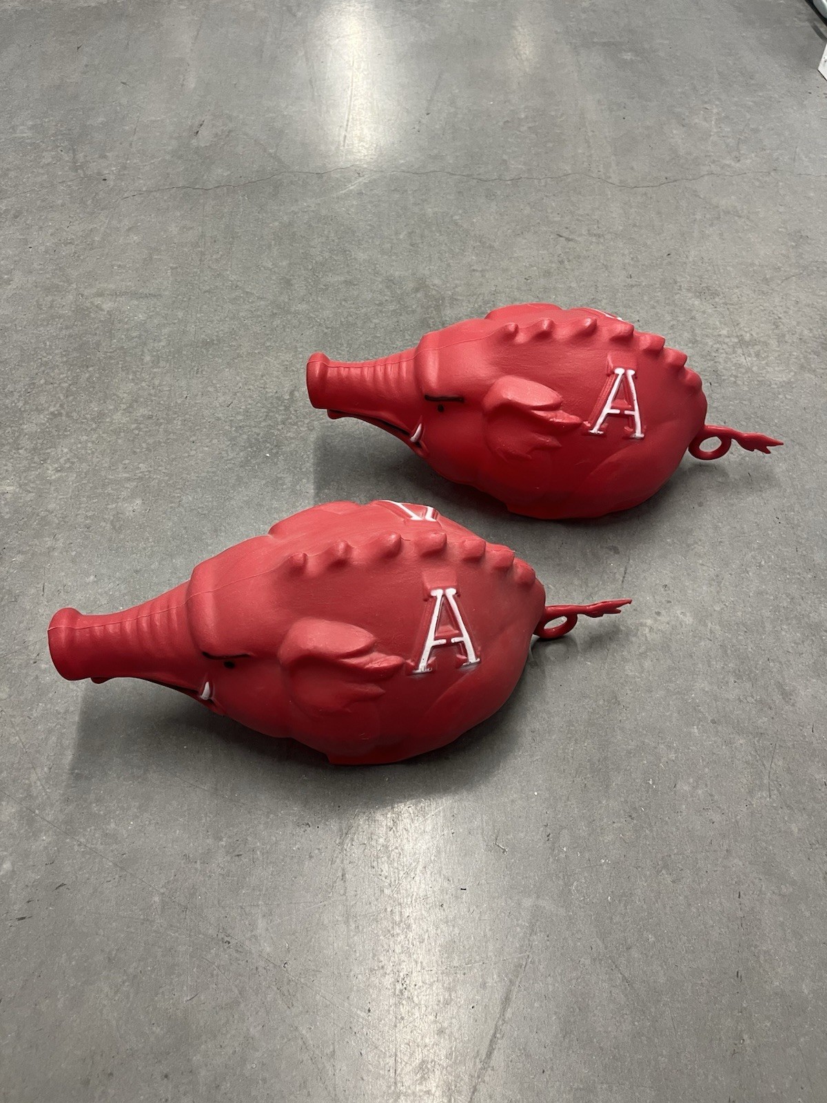 1970’s Two Arkansas Razorback Plastic Blow Mold Game Hats