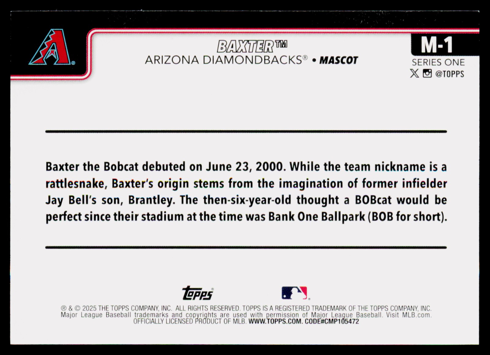 2025 Topps #M-1 Baxter Mascots D1