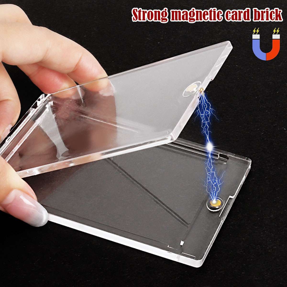 Magnetic Card Holder for Trading Cards Protector Case Hard Baseball Clear USA