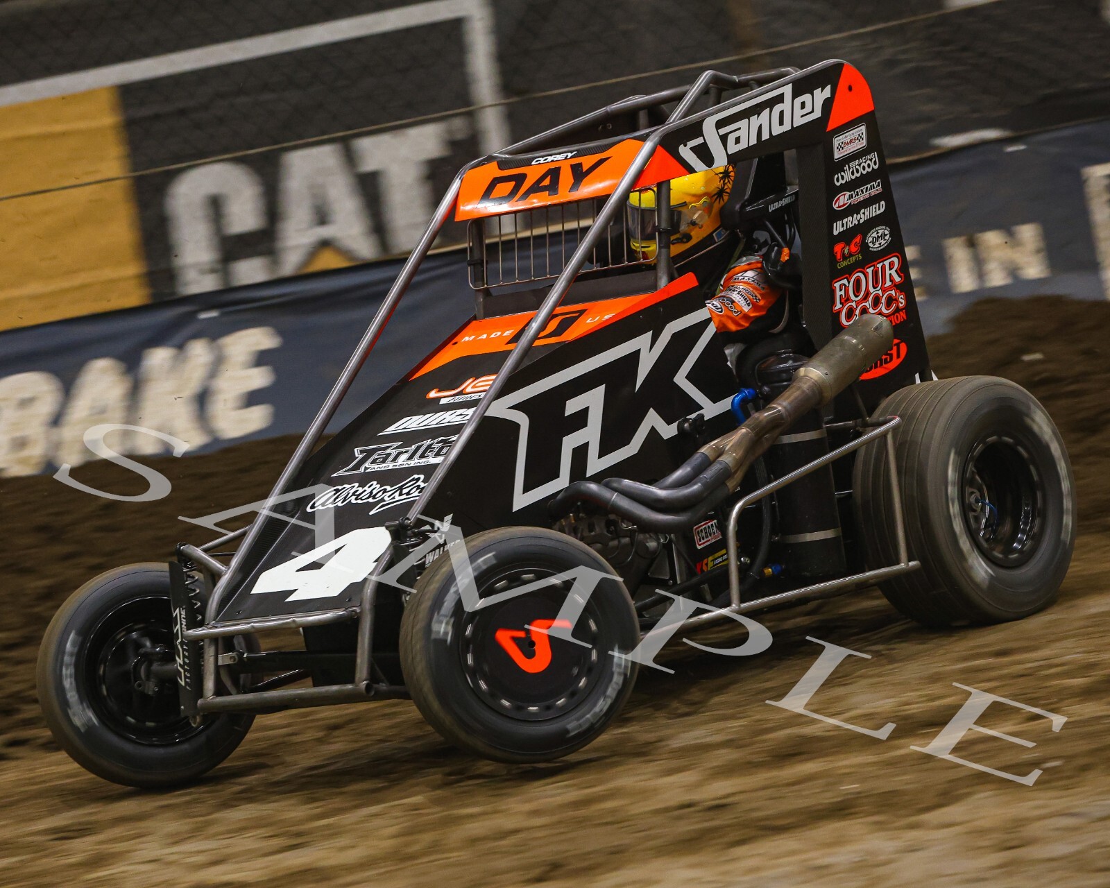 COREY DAY #4 FK MIDGET CAR RACING ON TRACK 8X10 GLOSSY PHOTO #8A