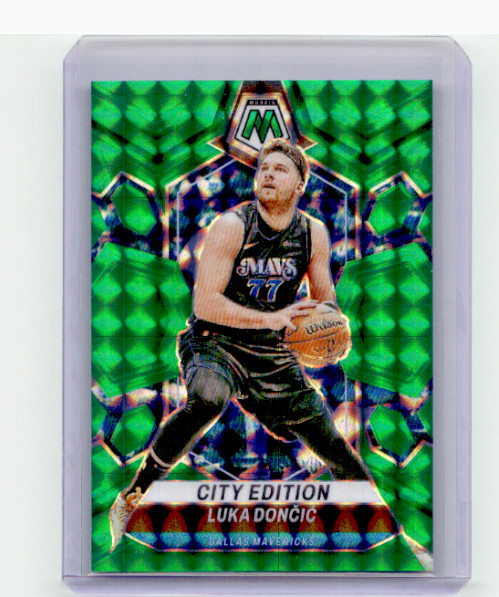 2023-24 Panini Mosaic Luka Doncic 1/75 City Edition Green Teal #285 LA Lakers
