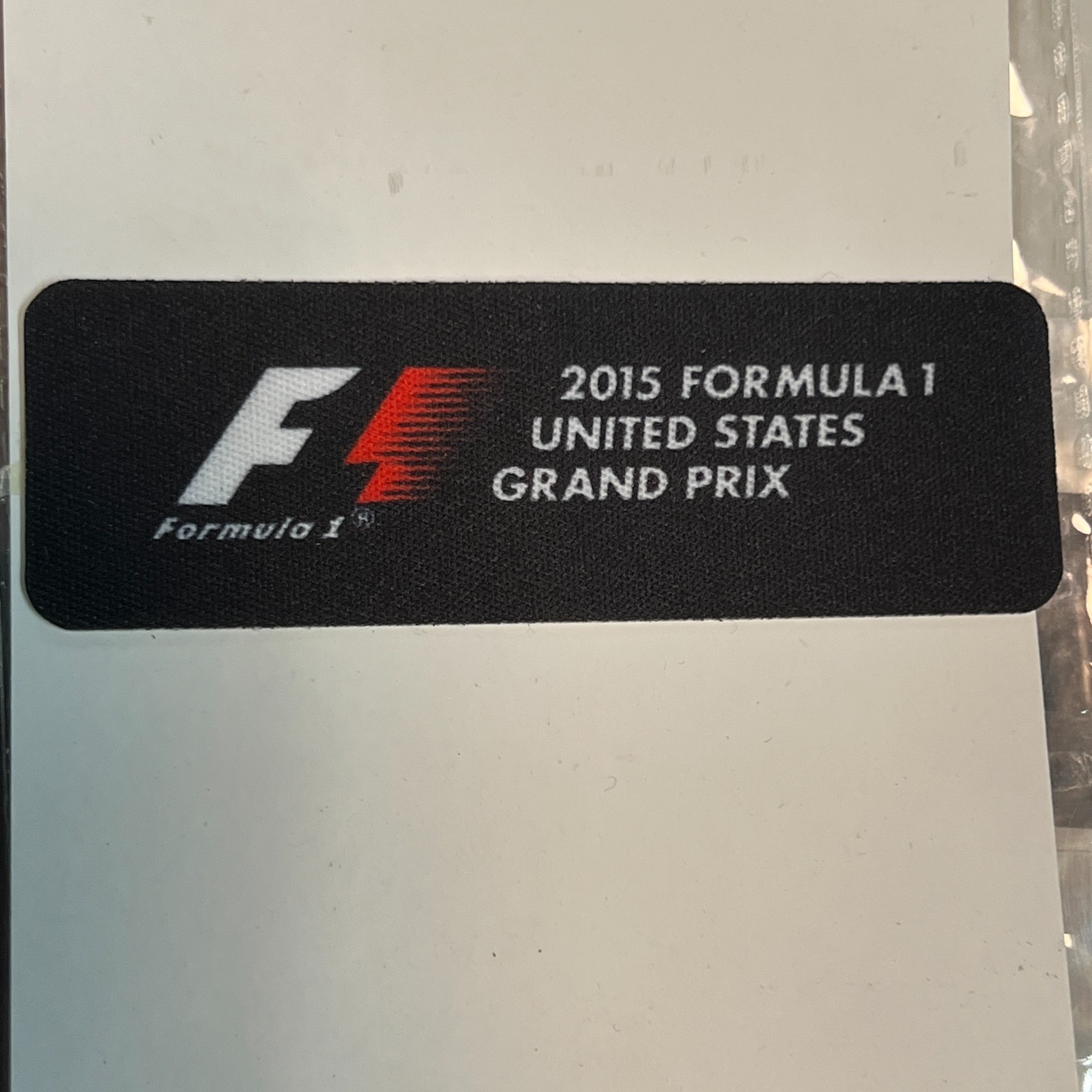 Formula 1 2015 United States Grand Prix Logo Patch Black Rectangular LOT 2