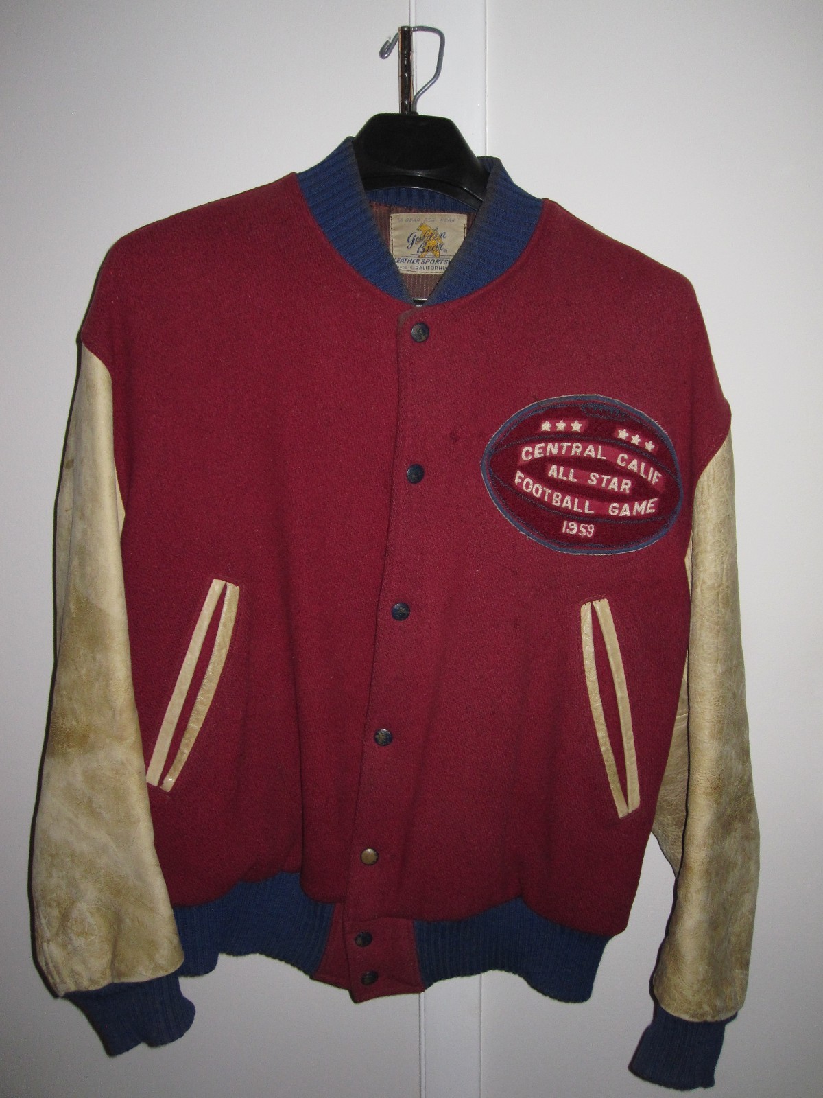 VINTAGE 1959 CENTRAL CALIFORNIA ALL STAR FOOTBALL GAME GOLDEN BEAR WOOL JACKET