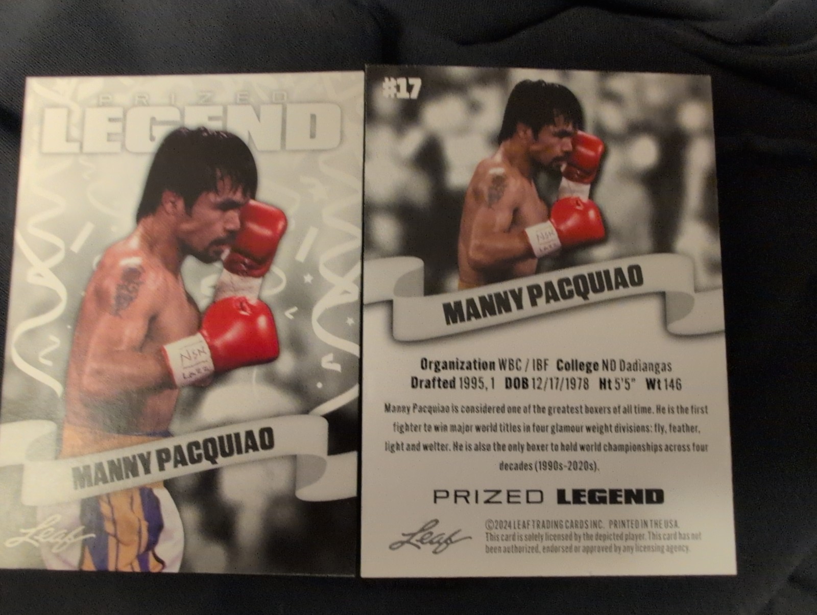 2024 Leaf PRIZED LEGEND MANNY PACQUIAO #17 BOXING