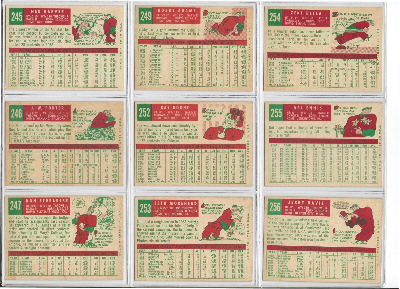 1959 TOPPS BASEBALL CARD SINGLES (205-323) $1.50+ w/ discount