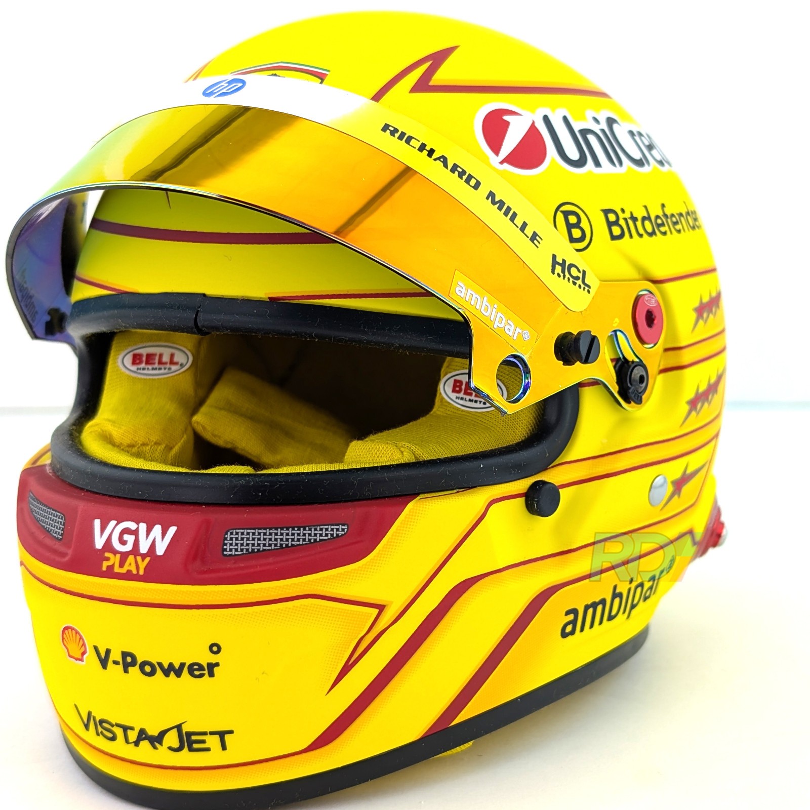2025 Lewis Hamilton Mini Helmet – 1:2 Scale Bell Ferrari F1 Helmet – 4100414