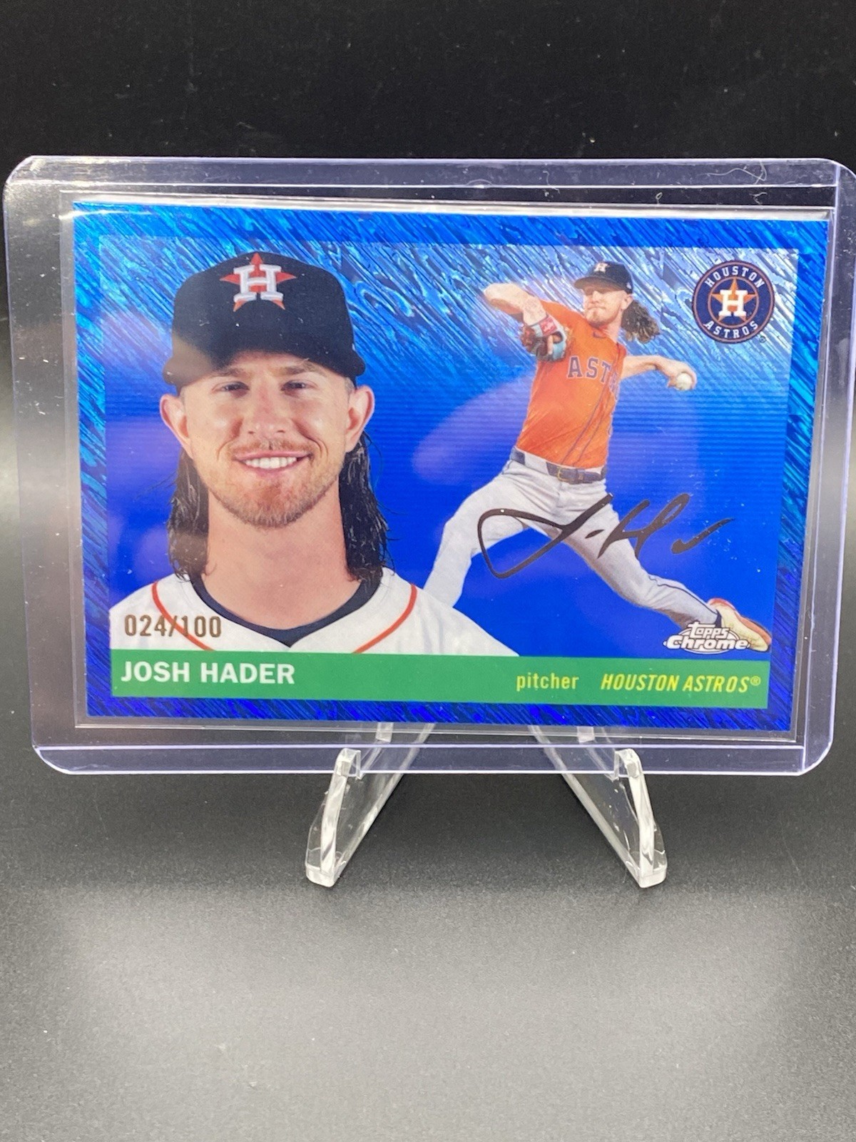 2025 Topps Chrome Platinum Josh Hader Blue Lava 024/100