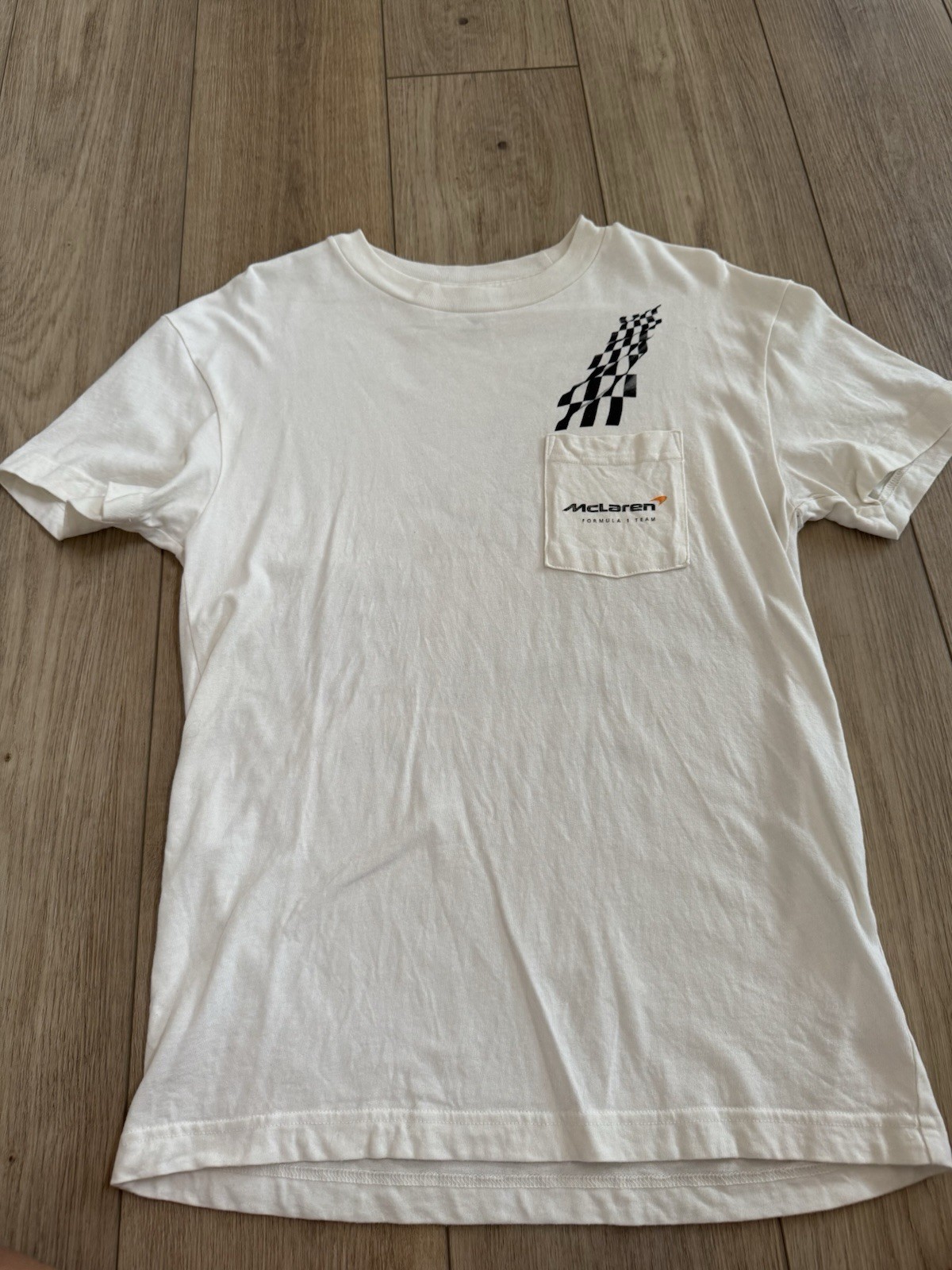 McLaren Formula 1 Team Graphic T-Shirt White/Black/Orange Short Sleeve Size S