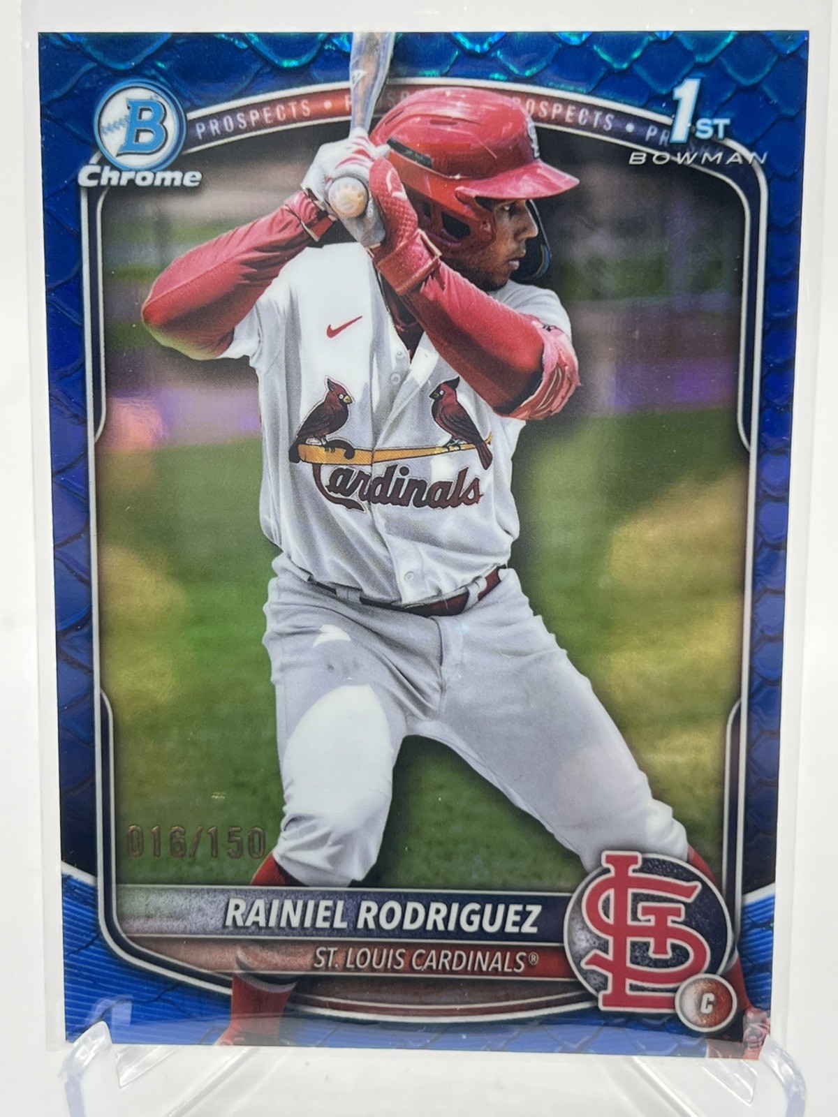 2025 Bowman Chrome 1st #BCP-200 Rainiel Rodriguez Reptilian Blue /150