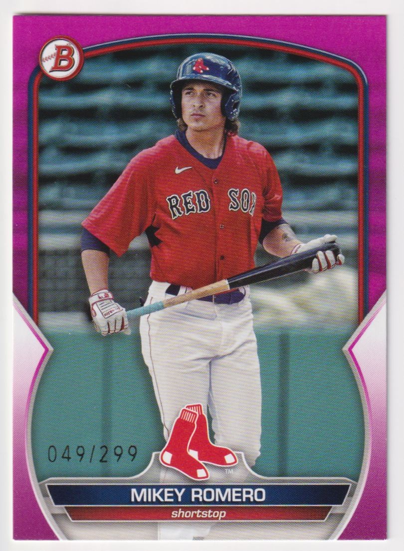2023 Bowman Prospects Fuschia Mikey Romero 049/299 Boston Red Sox #BP-69