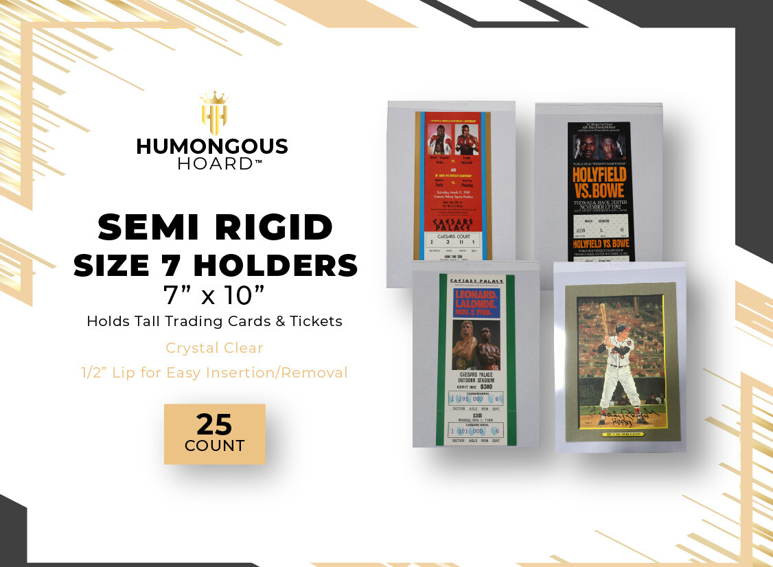 (50) Humongous Hoard Semi Rigid Size 7 Cabinet T3 Postcard Oversize 7 X 10″