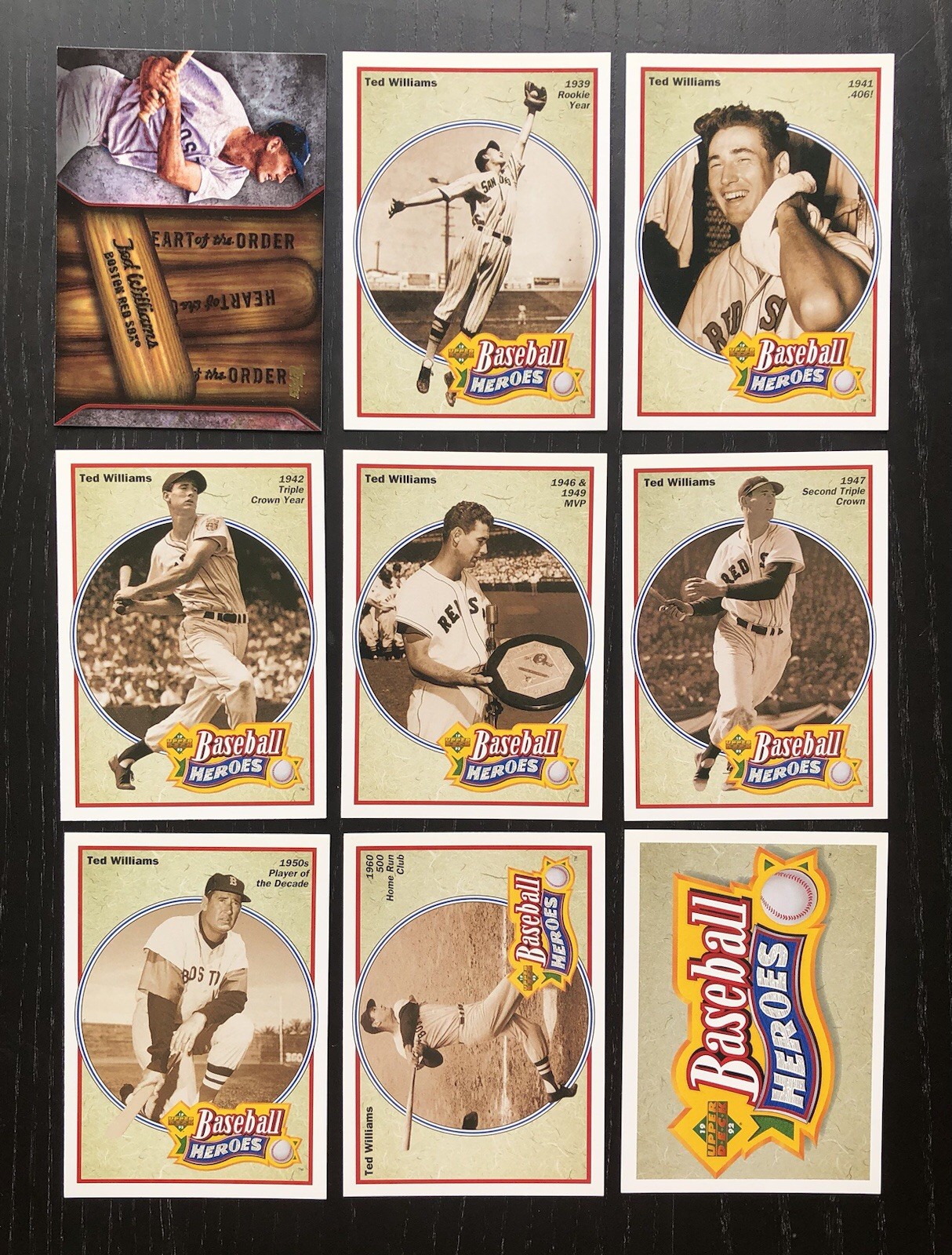 1976 Topps Ted Williams #347 + Rookie Sensation’s Baseball Greats 19 lot