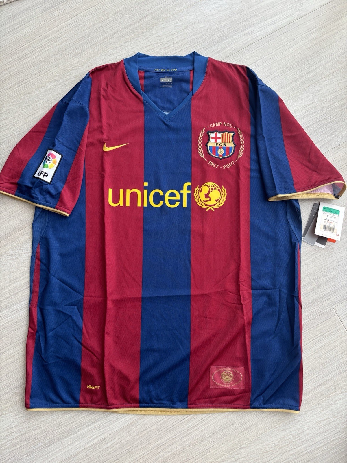 Barcelona 07/08 authentic Jersey Messi #19 Camp Nou 50th Anniversary XL