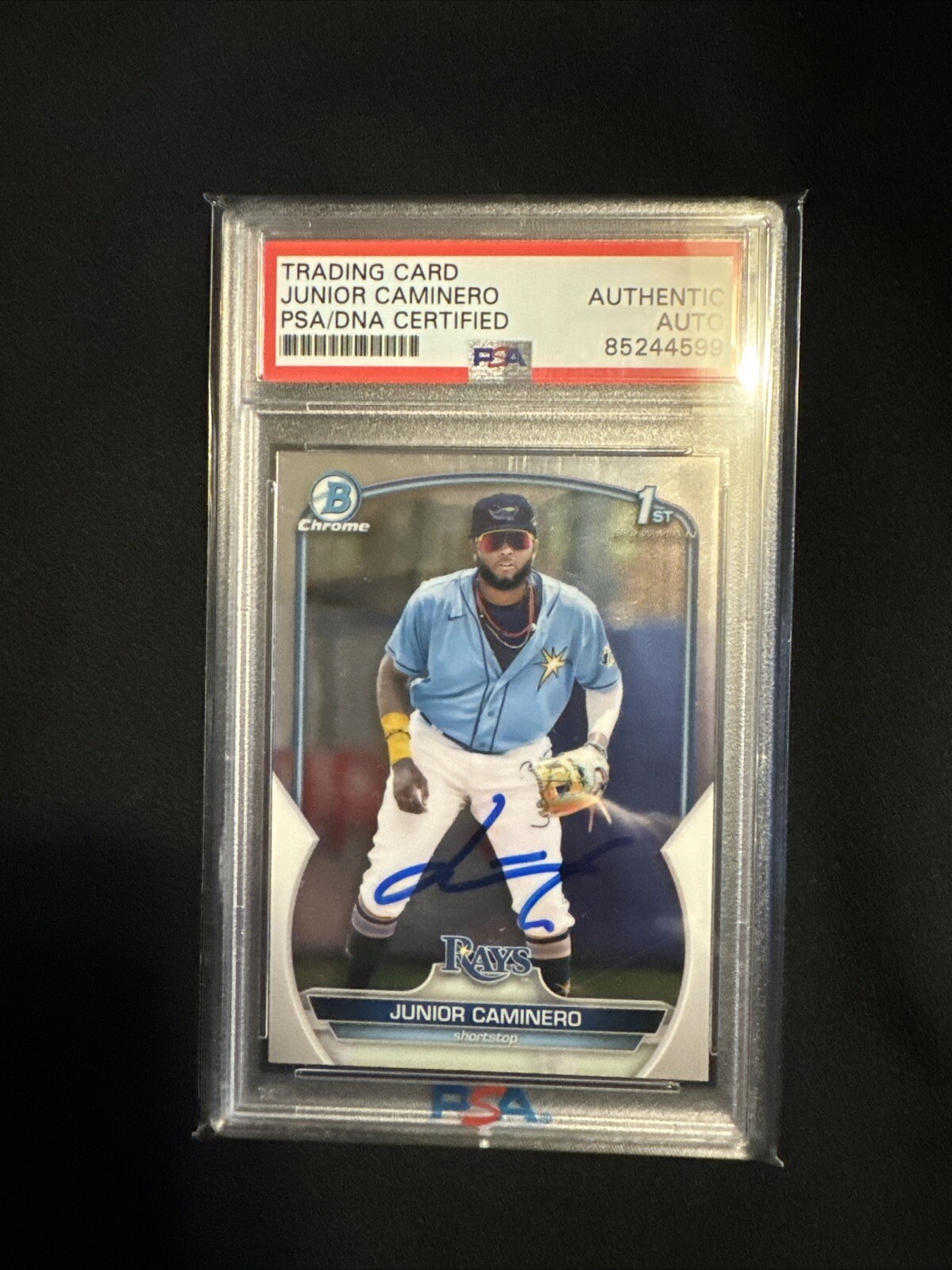 2023 JUNIOR CAMINERO 1st Bowman Chrome Prospect PCP-61 Authentic Auto