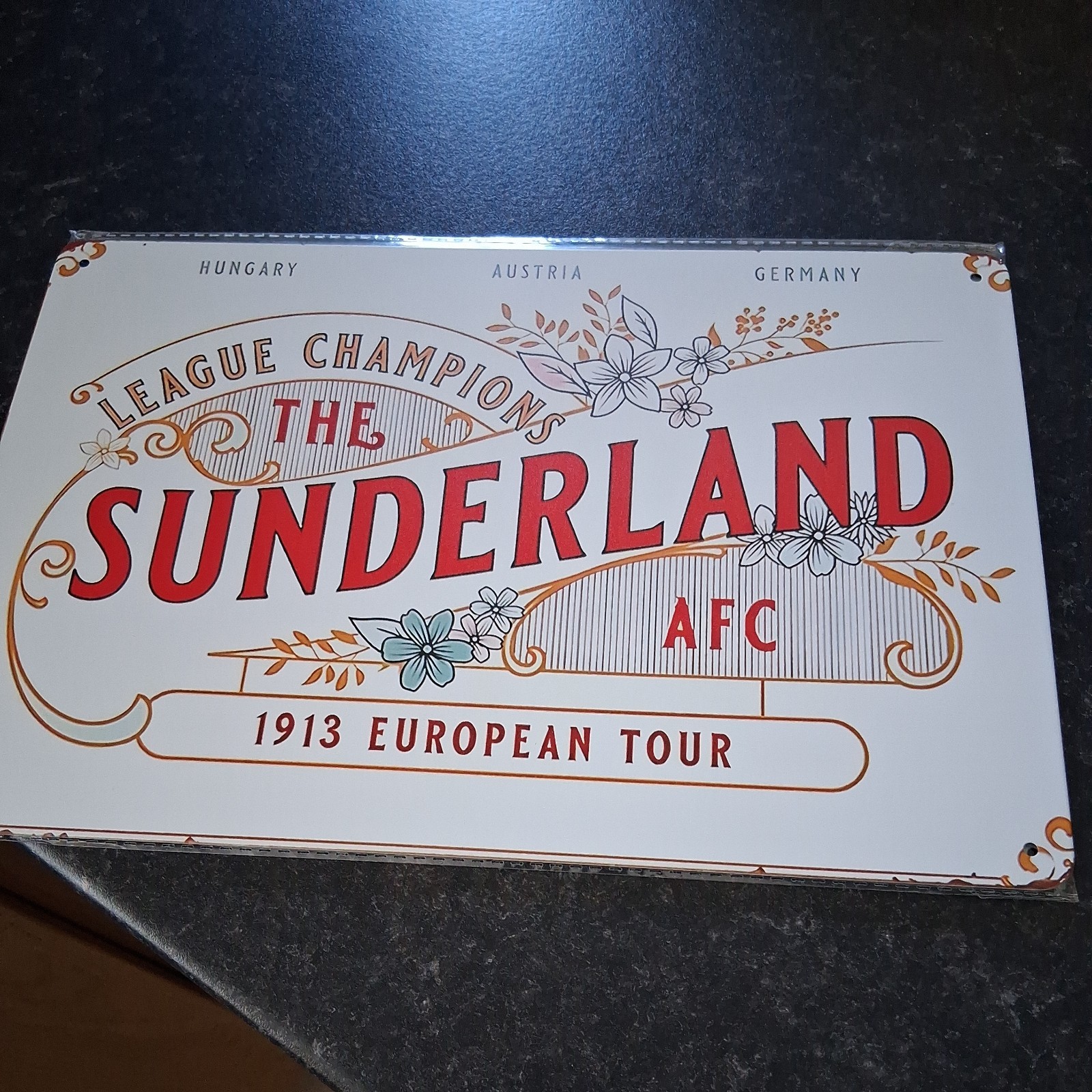 Sunderland afc tin sign 20cm x 30cm remember the days of glory in 1913