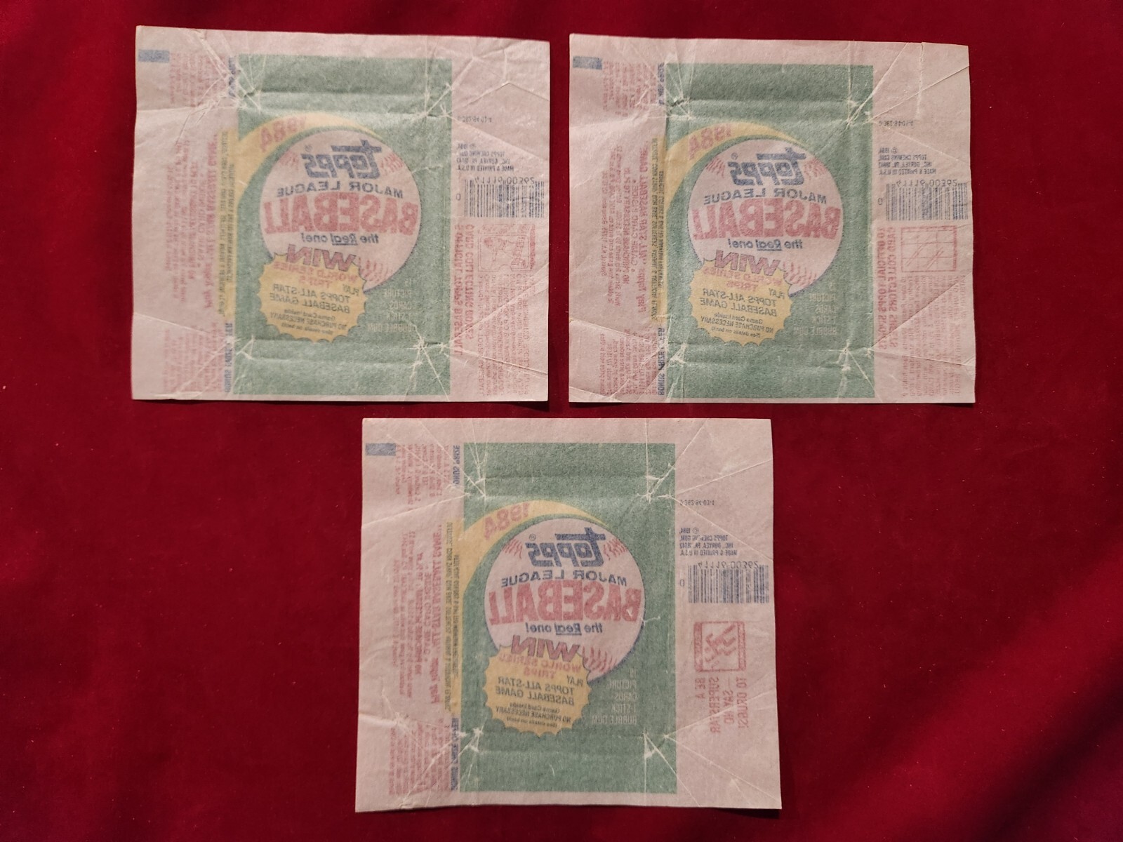 ⚾3 Set / Lot 1984 TOPPS Baseball Wax Pack WRAPPERS 4.2⚾ Mattingly RC Rookie Year