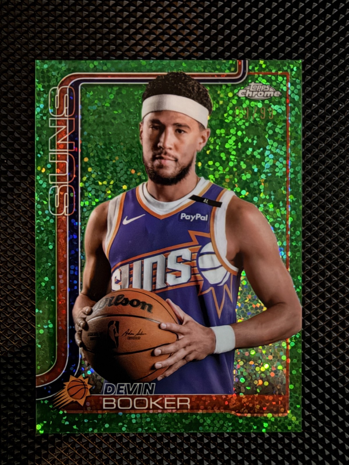 2025-26 Topps Chrome DEVIN BOOKER Variation Green Speckle Refractor /99 MINT