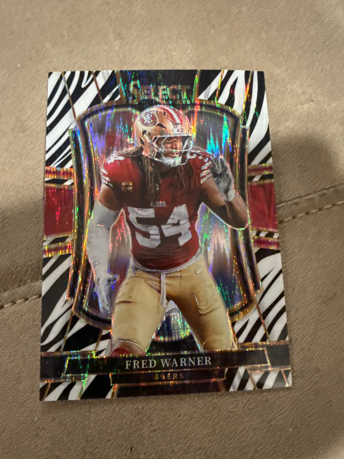 2026 Panini Select Prizm Premier Level Fred Warner #118 Zebra