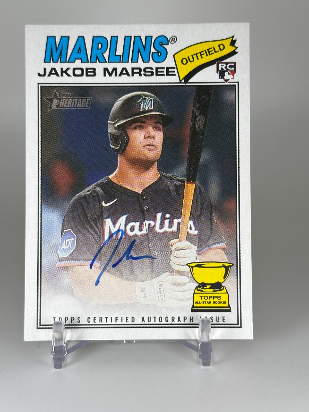 Jakob Marsee 2026 Topps Heratige Real One Autographs RC #ROA-JMA Miami Marlins