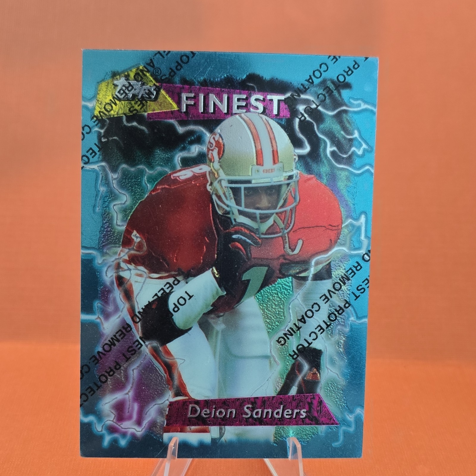 1995 Topps Finest #100 Deion Sanders With Protective Coating