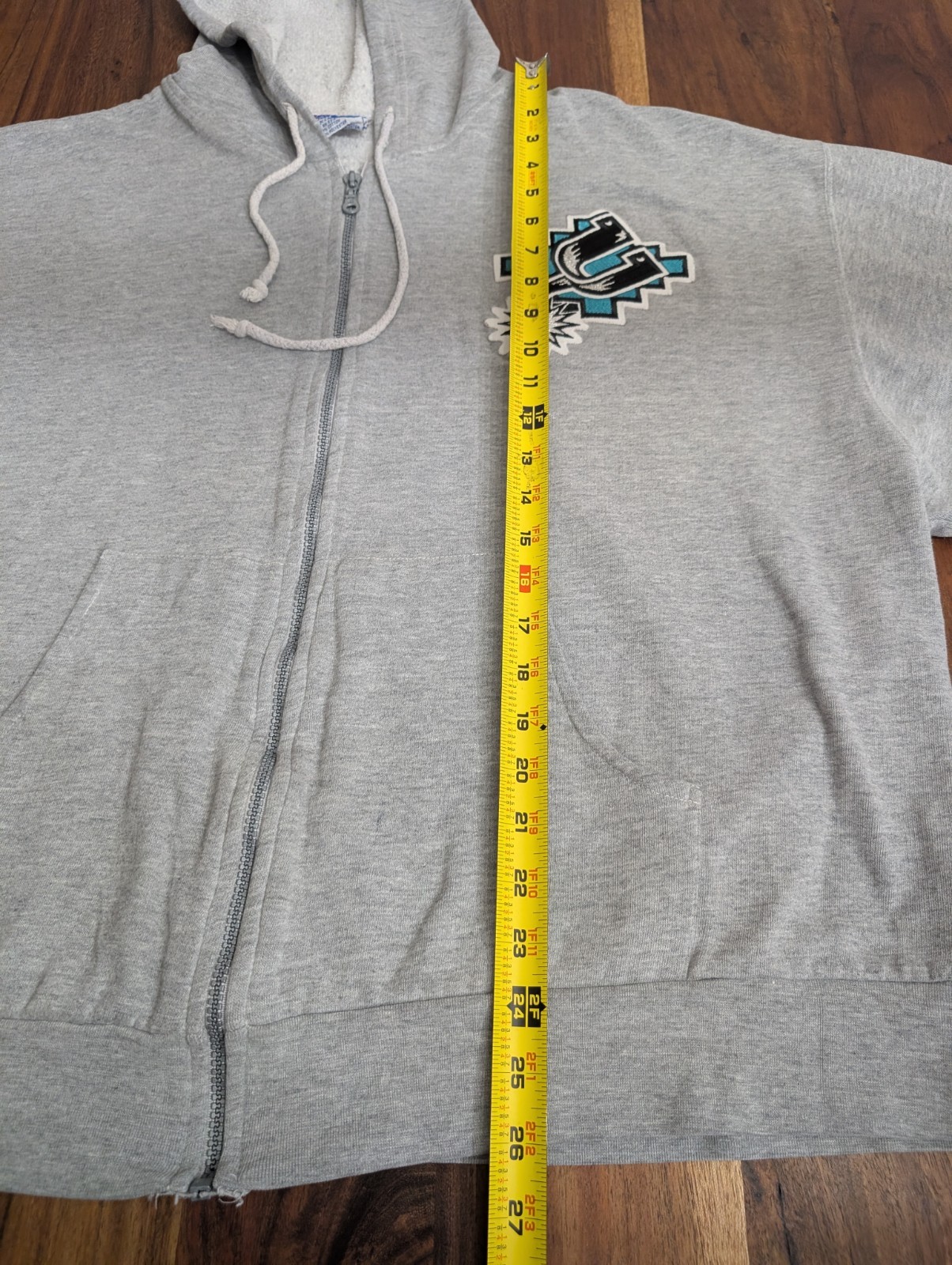 Vintage San Antonio Spurs Fiesta Logo Full Zip Hoodie Majestic XL Gray NBA