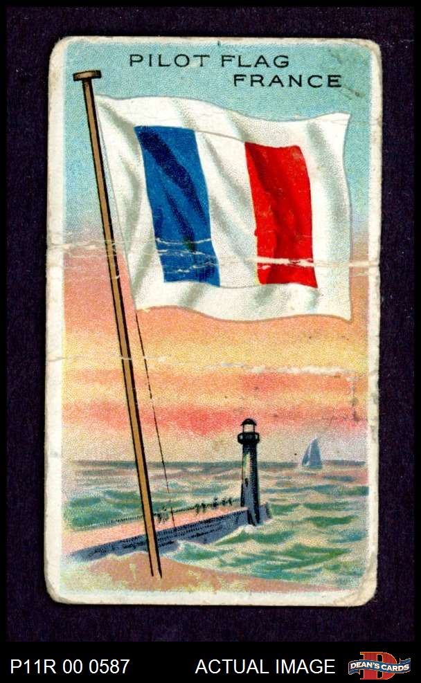1911 Flags of All Nations T59 France Pilot Flag 1 – POOR